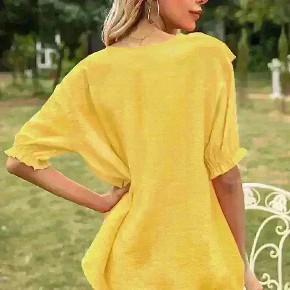 Yellow Ruffle Summer Top - Picture 2 of 3